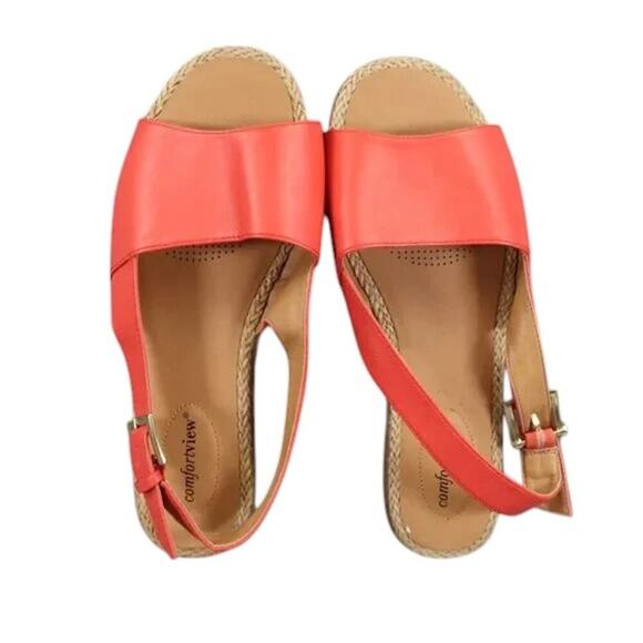 Comfortview Shoes Womens 9.5 Sandals Adele Slingback Classic Open Toe Lifestyle - Picture 5 of 13